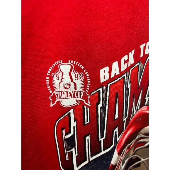Lee Detroit Red Wings 1998 Stanley Cup Champions T-Shirt Red XL Vintage - Picture 5 of 6